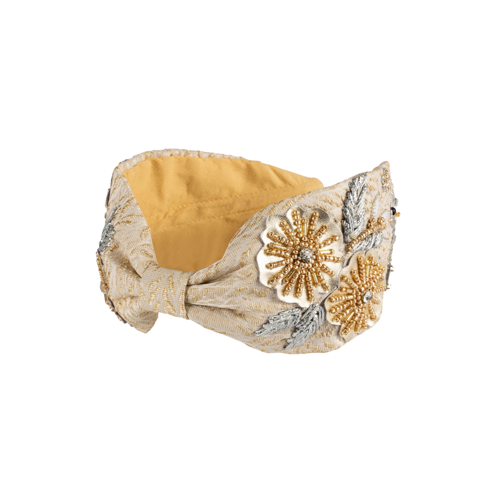 Verona Beige Embroidered Women Headband