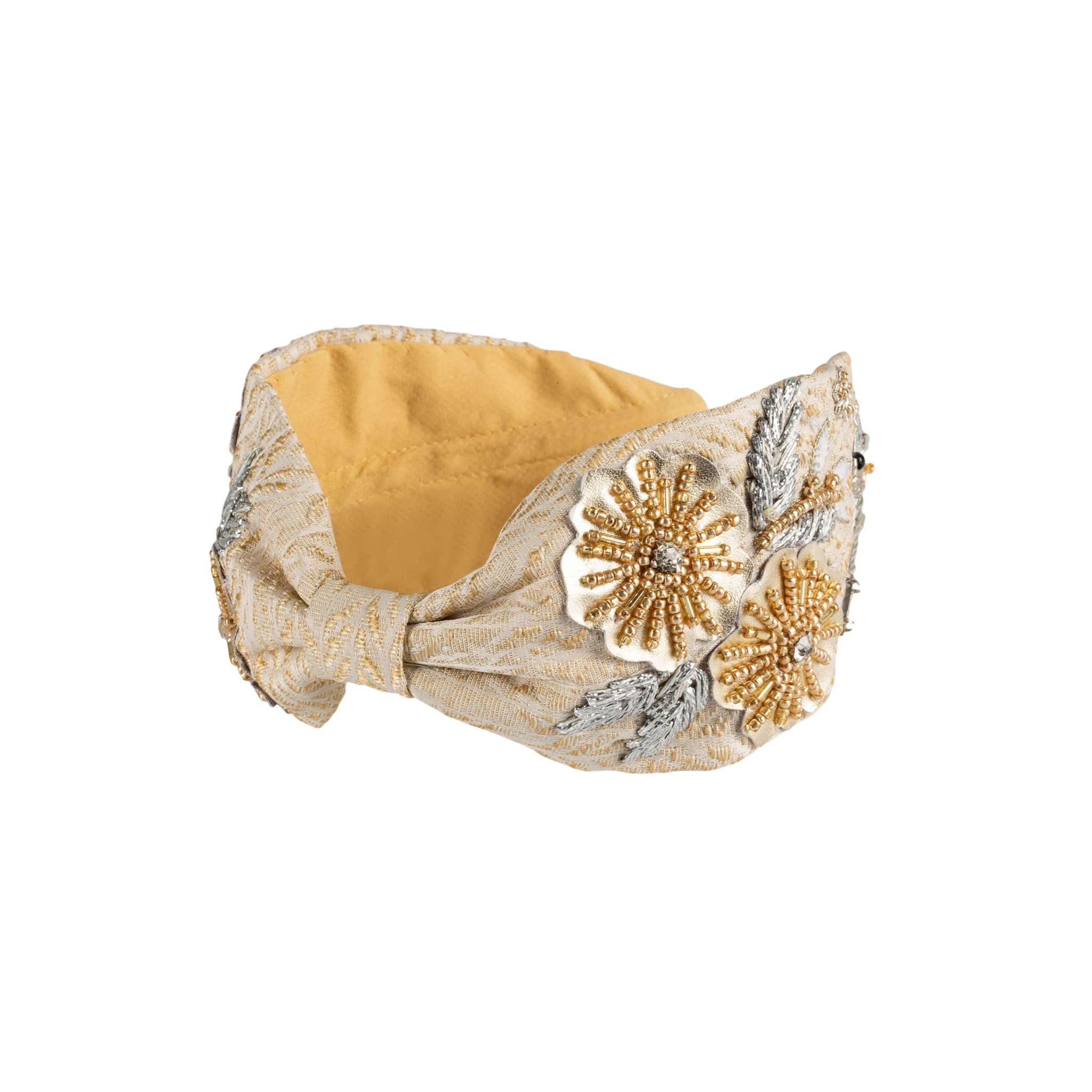 Verona Beige Embroidered Women Headband