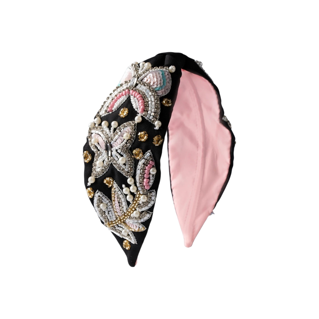Vanessa Black Embroidered Women Headband | JOYCO Handmade Women Headband