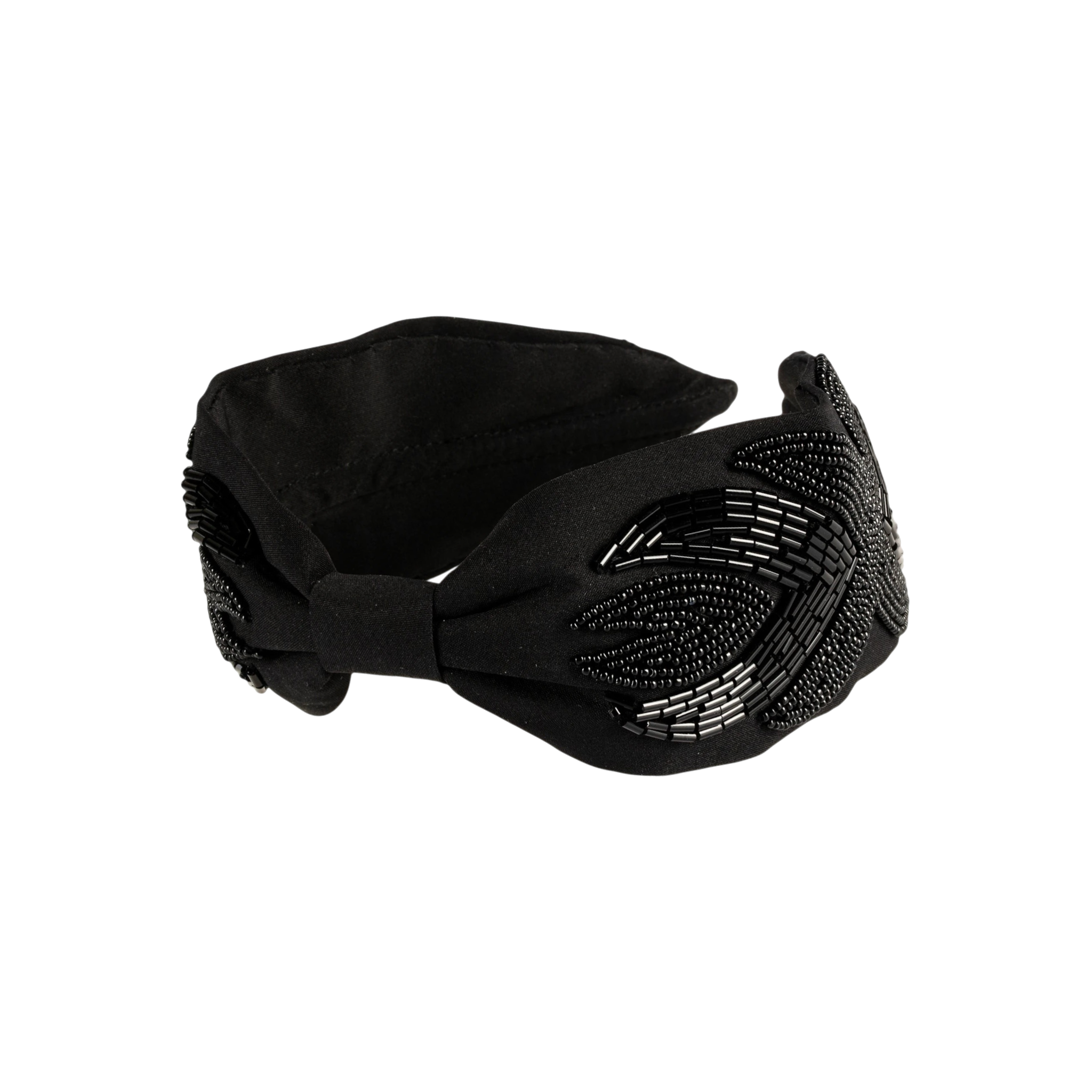 Serena Black Embroidered Women Headband