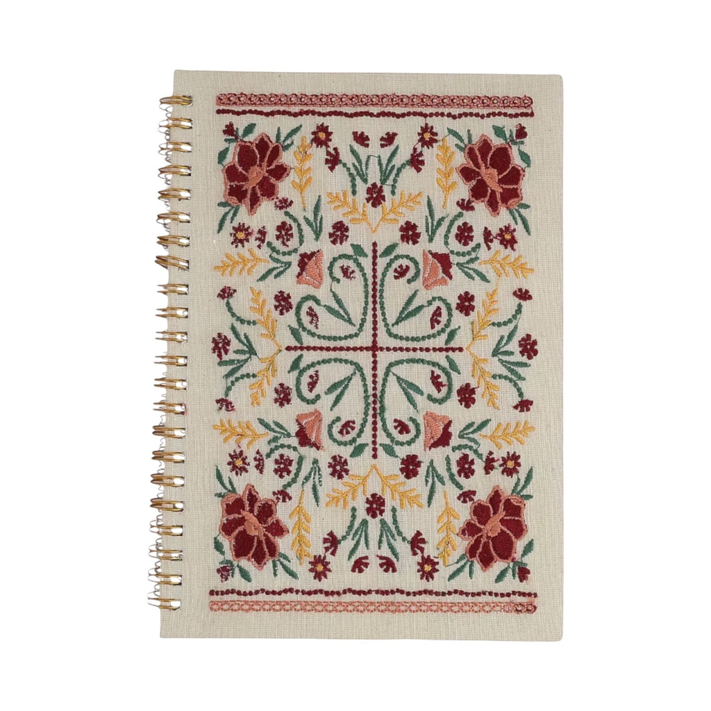 Floral Embroidery Journal Notebook – Front View | JOYCO