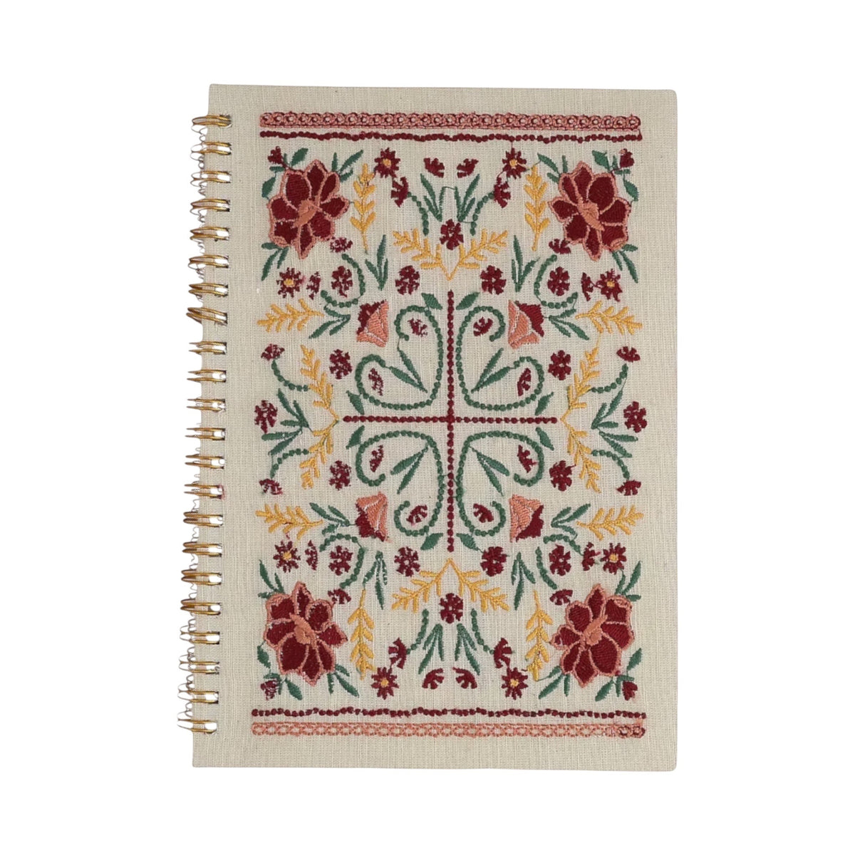 Floral Embroidery Journal Notebook – Front View | JOYCO