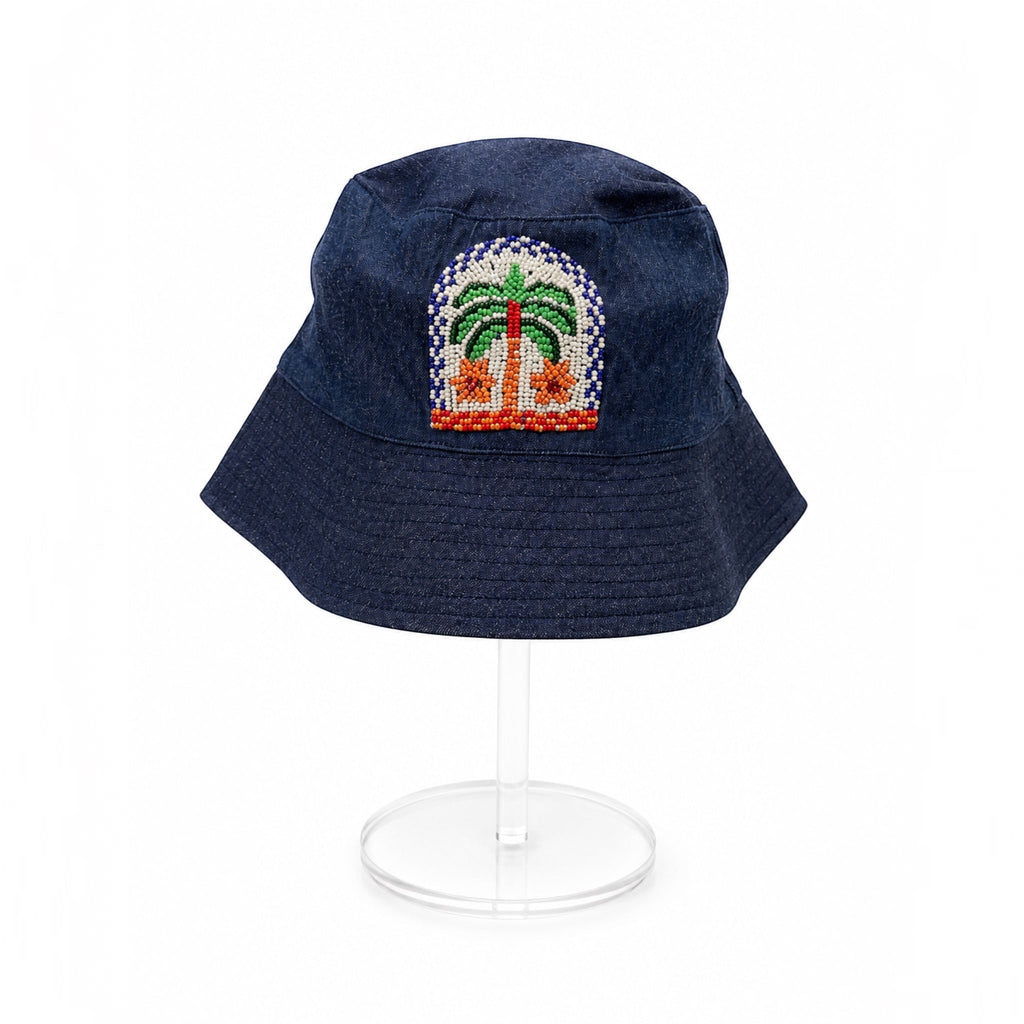 Palm Mirage Navy Embroidered Hat – Image 3 | JOYCO